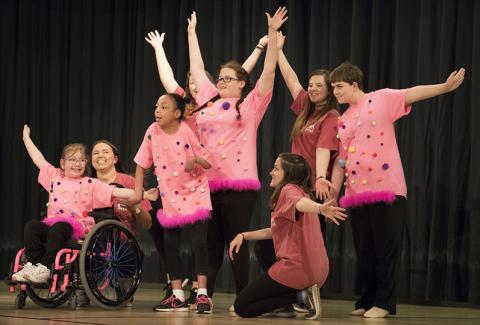 Students dance in the spring recital
