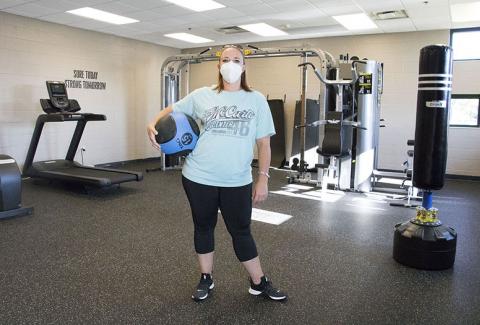 Employee in employee gym