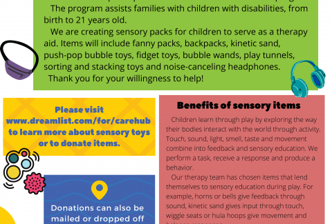 Flier for sensory donation program