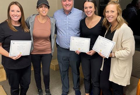 Physical therapists receive certificates