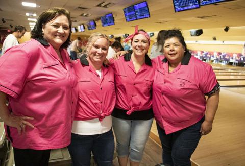 Team at bowling tournament