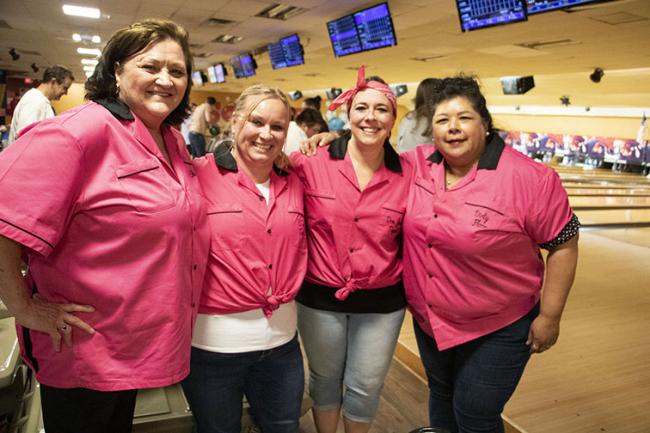 Team at bowling tournament